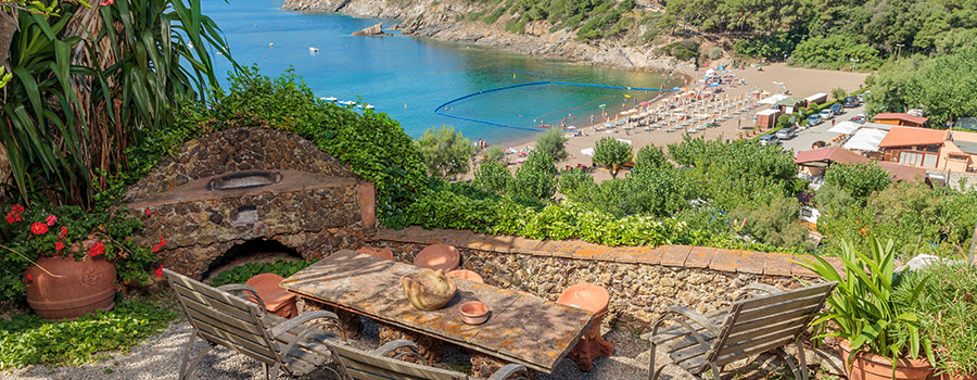 Le terrazze sul mare dei Appartamenti Carmignani all'Isola d'Elba